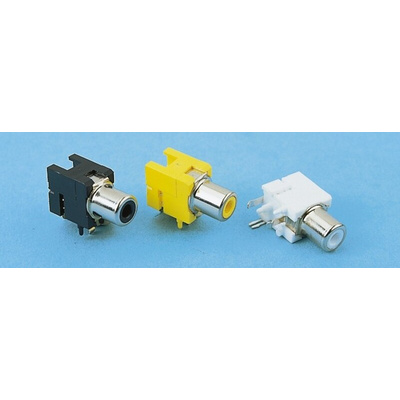 Keystone Right Angle Snap-In RCA Socket, Silver