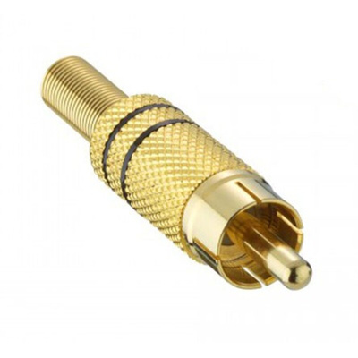 Lumberg Black, Gold RCA Plug, Gold, 5A