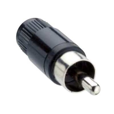 Lumberg Black Cable Mount RCA Plug, Nickel, 2A