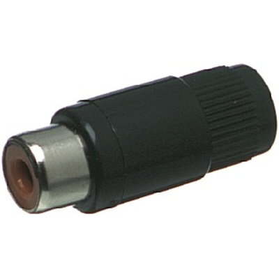 Lumberg Black Cable Mount RCA Socket, Nickel, 2A