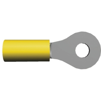 TE Connectivity, PIDG Insulated Ring Terminal, M5 Stud Size, 2.6mm² to 6.6mm² Wire Size, Yellow