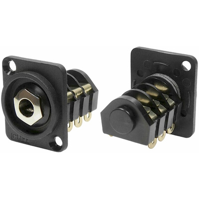 RS PRO Jack Connector 6.35 mm Panel Mount Stereo Socket, 3Pole