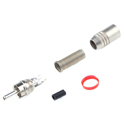 RS PRO Cable Mount RCA Plug, Nickel, Silver, 5A
