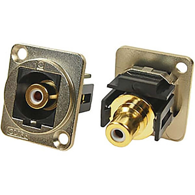 RS PRO White Panel Mount RCA Socket, Gold over Nickel, 2A