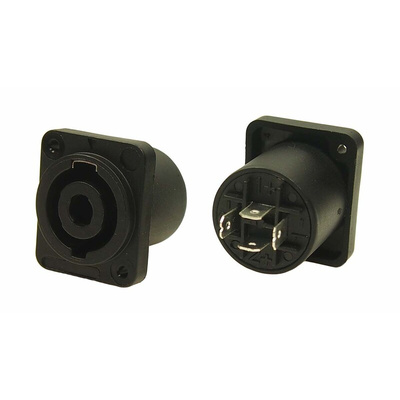 RS PRO Panel Mount Speaker Terminal Socket, 4 Way, 20A, Push In Termination
