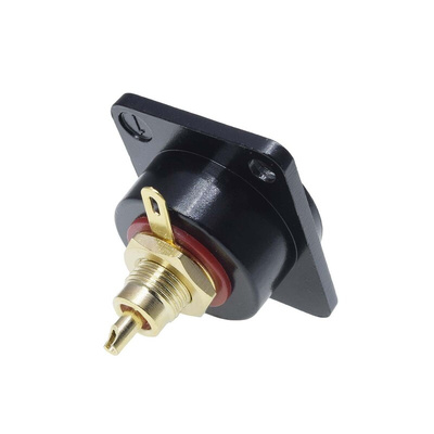 RS PRO Black, Red Panel Mount RCA Socket, Gold, 16A
