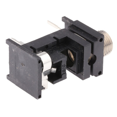 Switchcraft Jack Connector 6.35 mm PCB Mount Mono Socket, 2Pole