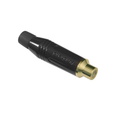 Amphenol Audio Black Cable Mount RCA Socket, Gold, 10A
