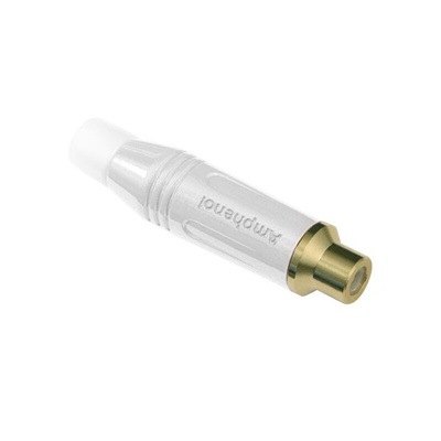Amphenol Audio White Cable Mount RCA Socket, Gold, 10A
