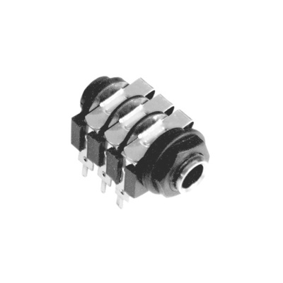 Amphenol Audio Jack Connector 1/4 in PCB Phone Jack Socket 10A