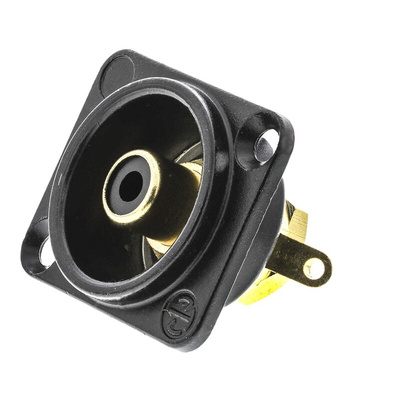 Neutrik Panel Mount RCA Socket, Gold over Nickel, 16A