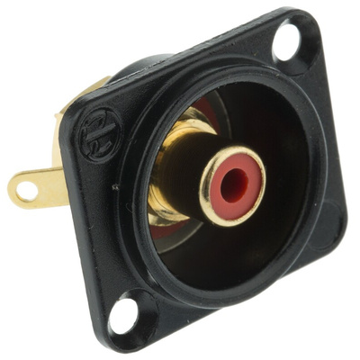 Neutrik Panel Mount RCA Socket, Gold over Nickel, 16A