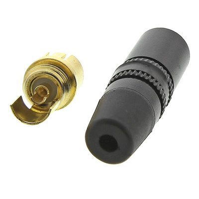 Neutrik Black RCA Plug, Gold, 1A