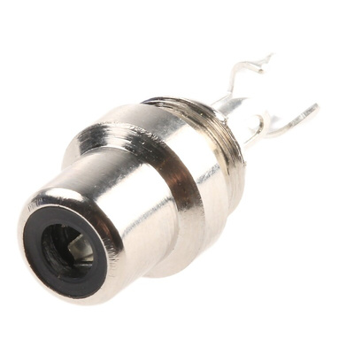 RS Pro Black, Natural Cable Mount RCA Socket with Nickel Plated Contacts, 5A