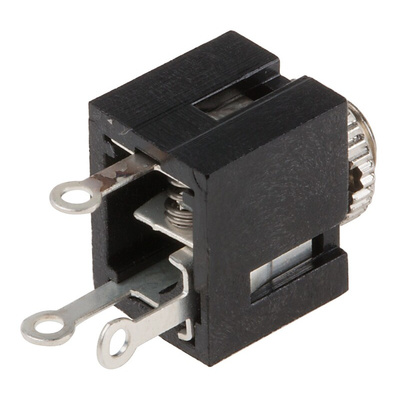 Lumberg Jack Connector 2.5 mm Panel Mount Mono Socket, 2Pole 500mA