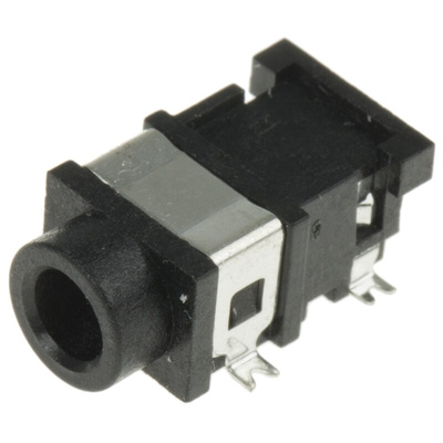 Lumberg Jack Connector 3.5 mm Surface Mount Stereo Socket, 3Pole 1A