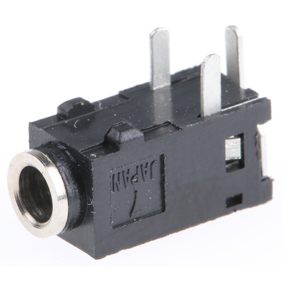Lumberg Jack Connector 2.5 mm Through Hole Stereo Socket, 3Pole 500mA
