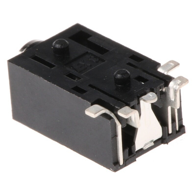 Lumberg Jack Connector 2.5 mm Surface Mount Stereo Socket, 3Pole 500mA