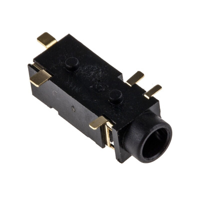 Switchcraft Jack Connector 3.5 mm Surface Mount Stereo Socket, 5Pole 3A