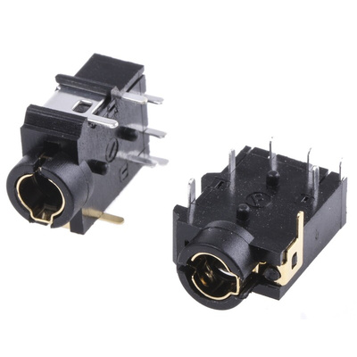 RS PRO Jack Connector 3.5 mm PCB Mount Composite Video Socket, 4Pole