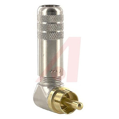Switchcraft Right Angle Cable Mount RCA Plug, Gold, 6A