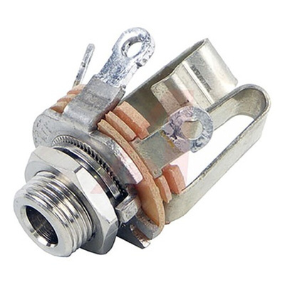 Switchcraft Jack Connector 5.34 mm Chassis Mount, Panel Mount Stereo Socket, 3Pole 1A