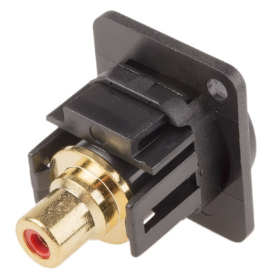 RS PRO Black Panel Mount RCA Socket
