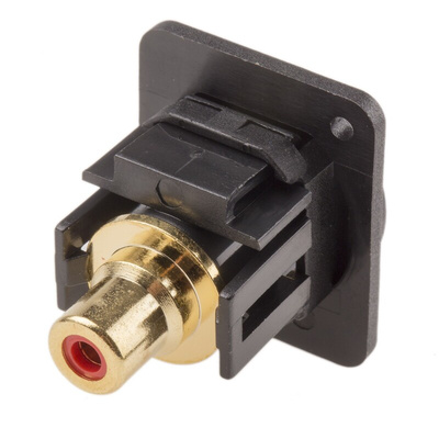 RS PRO Black Panel Mount RCA Socket