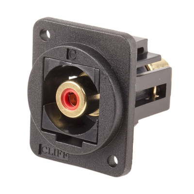 RS PRO Black Panel Mount RCA Socket