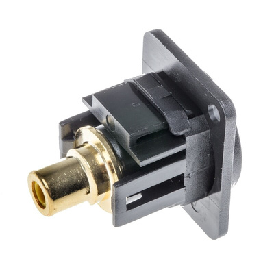 RS PRO Black Panel Mount RCA Socket