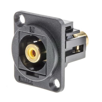 RS PRO Black Panel Mount RCA Socket