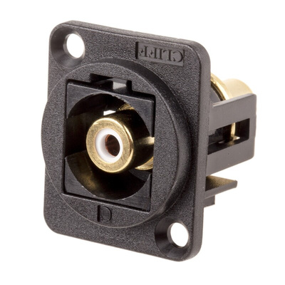 RS PRO Black Panel Mount RCA Socket