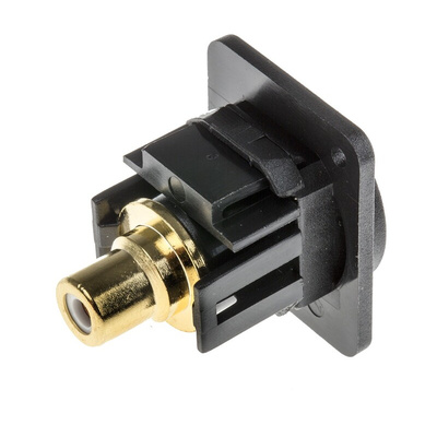 RS PRO Black Panel Mount RCA Socket