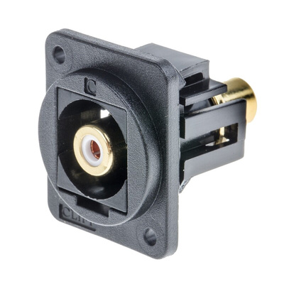 RS PRO Black Panel Mount RCA Socket