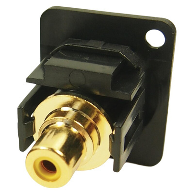 RS PRO Black Panel Mount RCA Socket