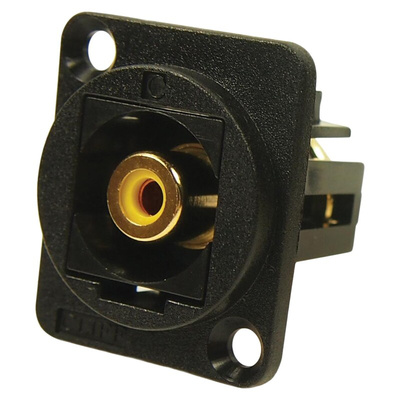 RS PRO Black Panel Mount RCA Socket