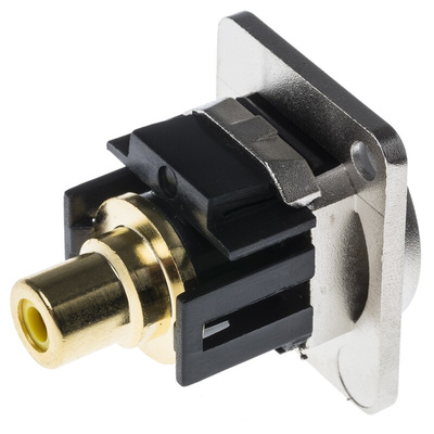 RS PRO Yellow Panel Mount RCA Socket