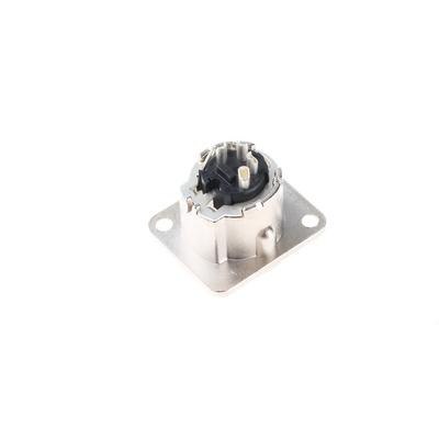 Neutrik Panel Mount XLR Connector, Male, 50 V, 4 Way, Silver over Nickel Plating