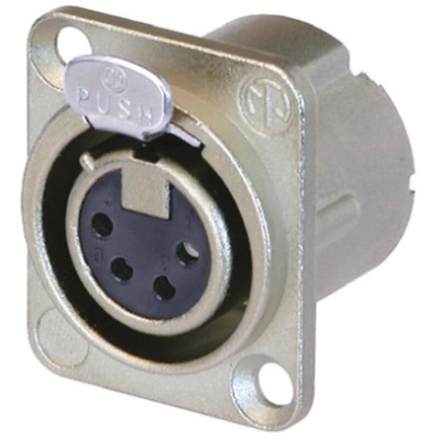 Neutrik Panel Mount XLR Connector, Male, 50 V, 5 Way, Silver over Nickel Plating