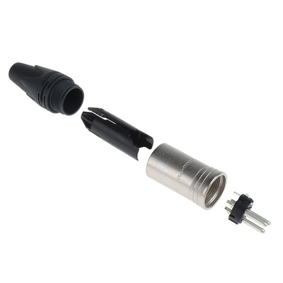 Neutrik Cable Mount XLR Connector, Male, 50 V, 3 Way, Silver Plating