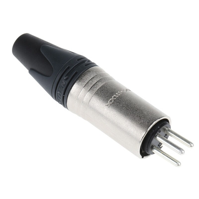 Neutrik Cable Mount XLR Connector, Male, 50 V, 3 Way, Silver Plating