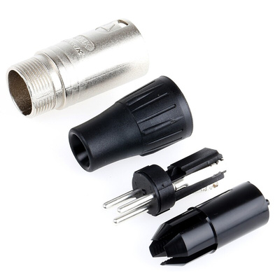 Neutrik Cable Mount XLR Connector, Male, 3 Way, Gold, Silver Plating
