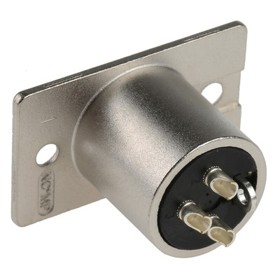 Neutrik Panel Mount XLR Connector, Male, 50 V, 3 Way, Silver over Nickel Plating