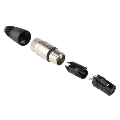 Neutrik Cable Mount XLR Connector, Female, 50 V, 4 Way, Silver over Nickel Plating