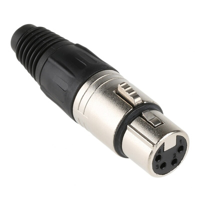 Neutrik Cable Mount XLR Connector, Female, 50 V, 4 Way, Silver over Nickel Plating