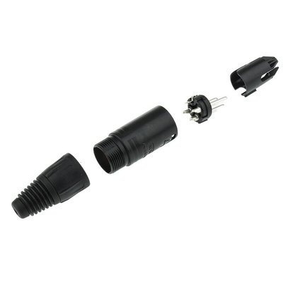 Neutrik Cable Mount XLR Connector, Male, 50 V, 3 Way, Silver Plating