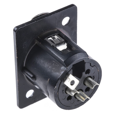 Neutrik Panel Mount XLR Connector, Female, 50 V, 3 Way, Silver over Nickel Plating