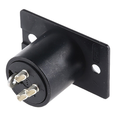Neutrik Panel Mount XLR Connector, Male, 50 V, 3 Way, Silver over Nickel Plating