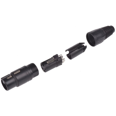 Neutrik Cable Mount XLR Connector, Female, 50 V, 4 Way, Silver over Nickel Plating