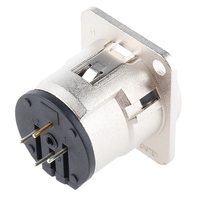 Neutrik Through Hole XLR Connector, Male, 50 V, 3 Way, Silver over Nickel Plating
